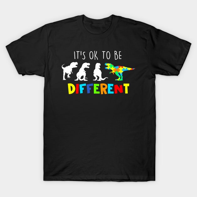 autism awareness T-Shirt It's Ok To Be Different Autism Gift T-Shirt by cotevalentine